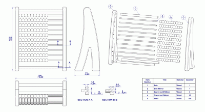 School abacus - Assembly drawing