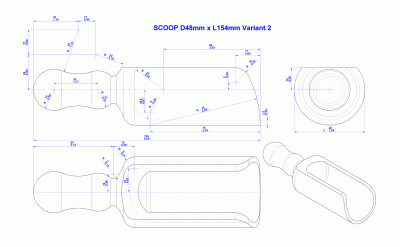 Wooden scoop (Version 2) - Drawing
