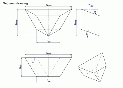 Pyramid puzzle unit segment - 2D Drawing