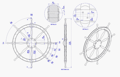 Ship wheel - Assembly drawing
