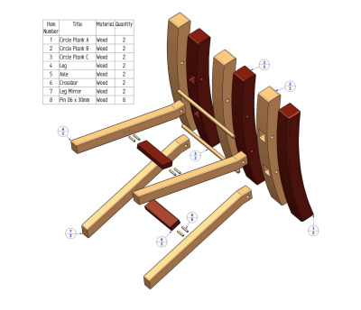 Shogun stool - Parts list