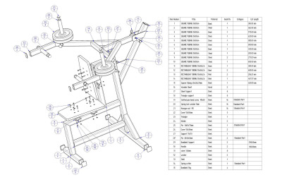 Shoulder press bench - Parts list