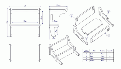 Single compartment box - Assembly drawing