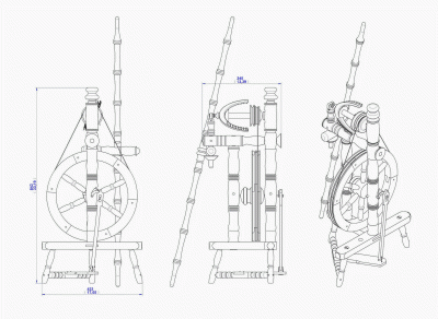Spinning wheel - Assembly drawing