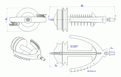 Spinning wheel - Flyer subassembly drawing