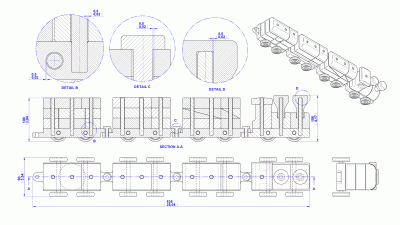 Stacking train blocks toy - Assembly drawing