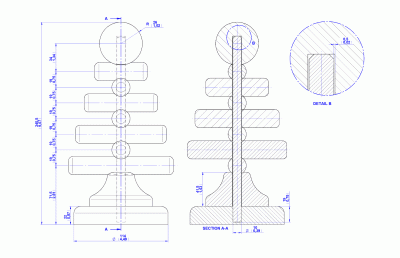 Stacking tree toy - Assembly drawings