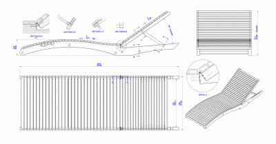 Sun lounger - Assembly drawing