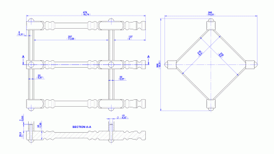 Wooden taboret - Assembly drawing