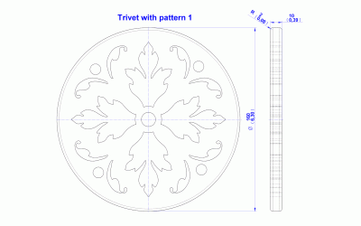 Trivet with pattern - Drawing
