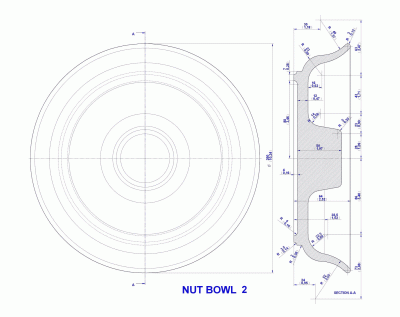 Turned nut bowl (Version 2) - Drawing