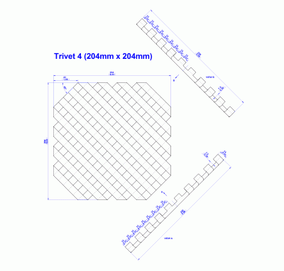 Waffle pattern trivet 4 - Drawing 2