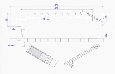 Wooden bar clamp - Assembly drawing