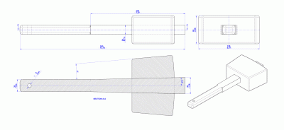 Wooden mallet - Assembly drawing