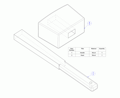 Wooden mallet - Parts list