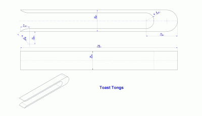 Kitchen tongs - Drawing