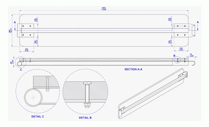 Adjustable sit up board - Assembly drawing