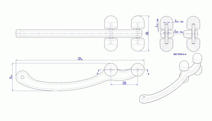 Back massager with smooth rollers - Assembly drawing