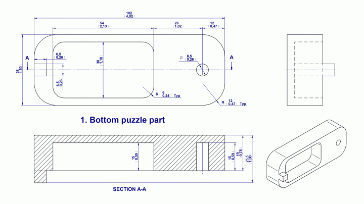 Ball puzzle box - Bottom part