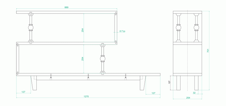 Book case - Assembly drawing
