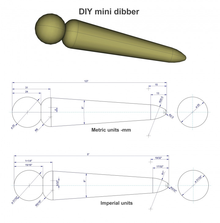 DIY mini dibber drawing