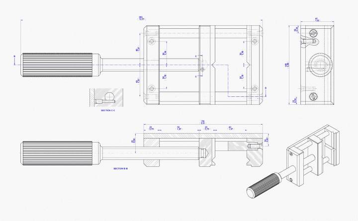 Drill press vise - Assembly drawing