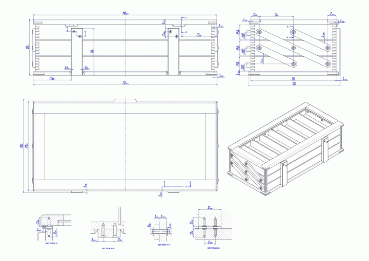 Decorative embroidery box - Assembly drawing