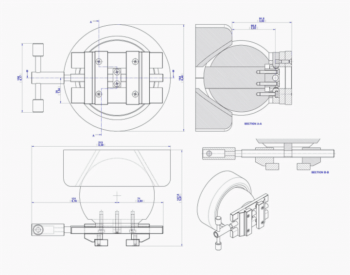 Engraving vice - Assembly drawing
