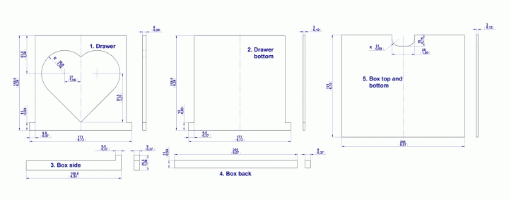 Puzzle box - Parts drawings