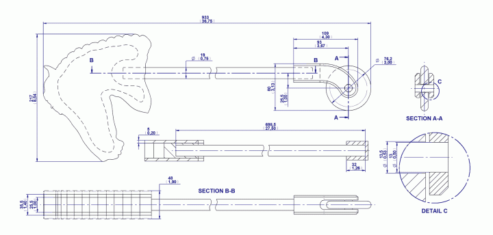 Hobby horse toy version 1 - Assembly drawing