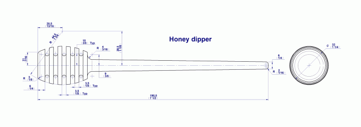 Honey dipper drawing