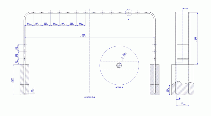 Horizontal ladder climber - Assembly drawing