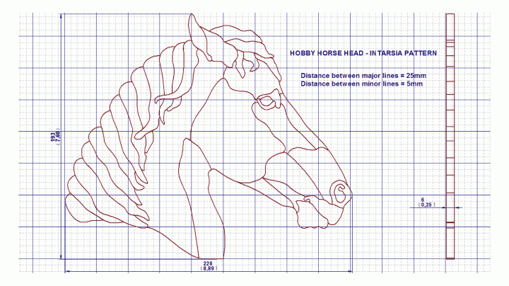 Hobby horse head - Intarsia pattern