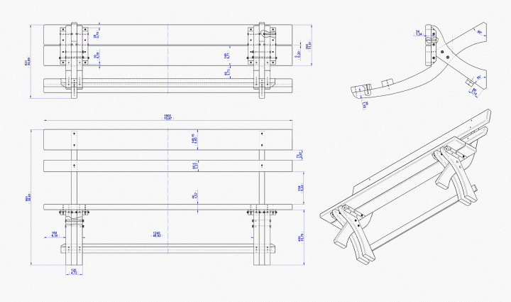 Bench assembly drawing