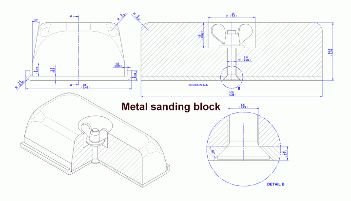 Metal sanding block - Assembly drawing