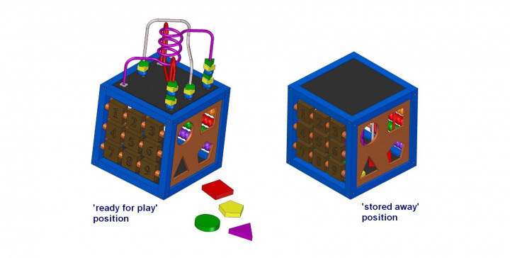 Multifunctional activity cube toy - Play positions