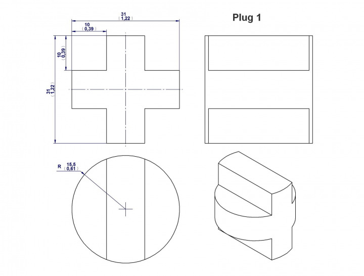 Multiple silhouette puzzle (Version 1) - Plug drawing