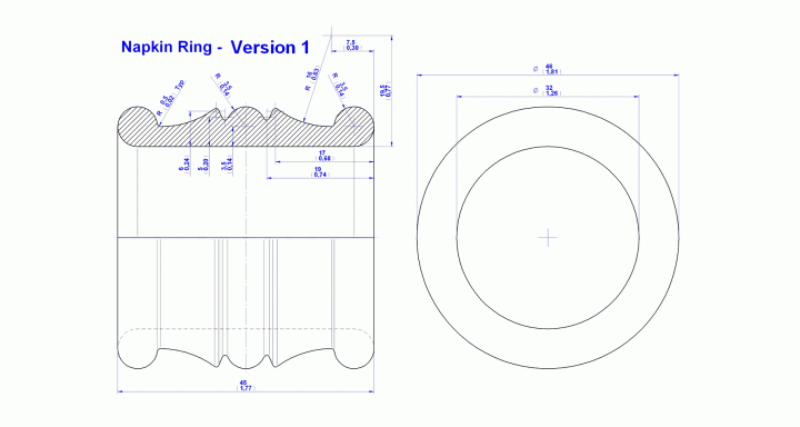 Napkin ring (Version 1) - Drawing