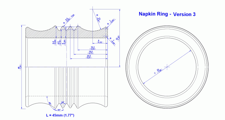 Napkin ring (Version 3) - Drawing