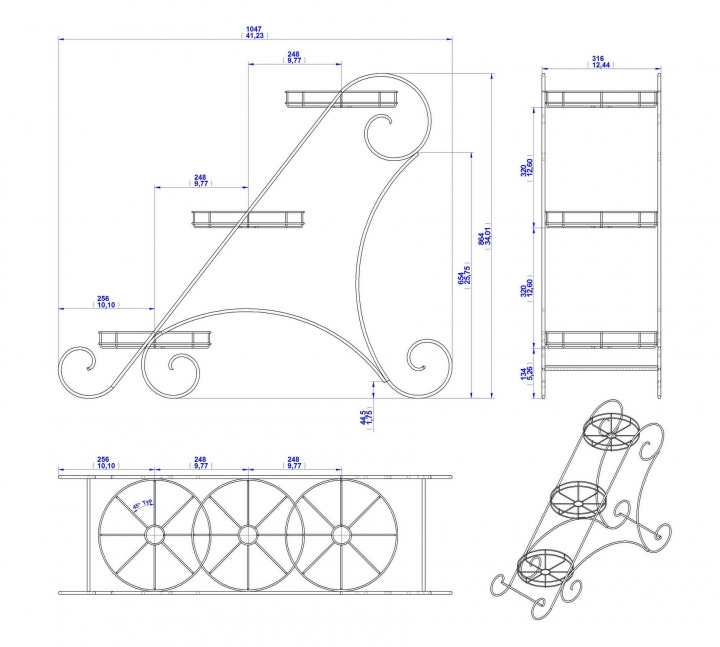 Plant holder stairway - Assembly drawing