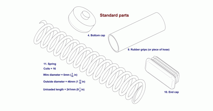 Pogo stick plan - Standard parts