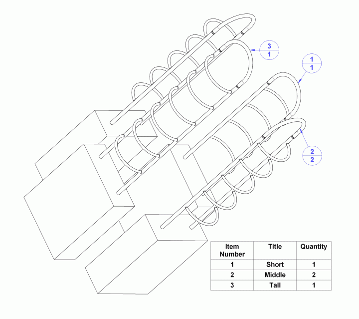 Rounded ladder climber plan - Sub-assembly list
