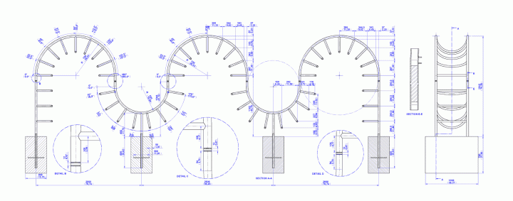 Rounded wave ladder climber - Assembly drawing