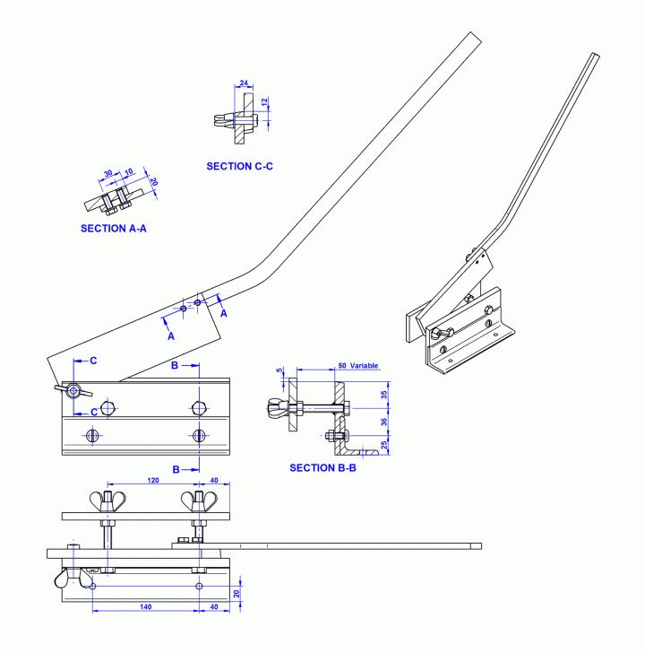 Sheet metal bench shear - Assembly drawing