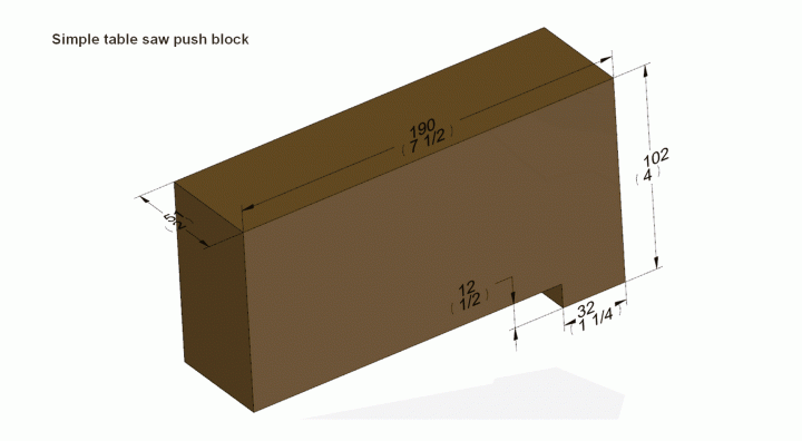 Simple table saw push block plan