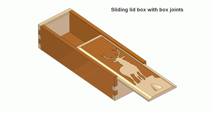 Sliding lid box with box joint plan