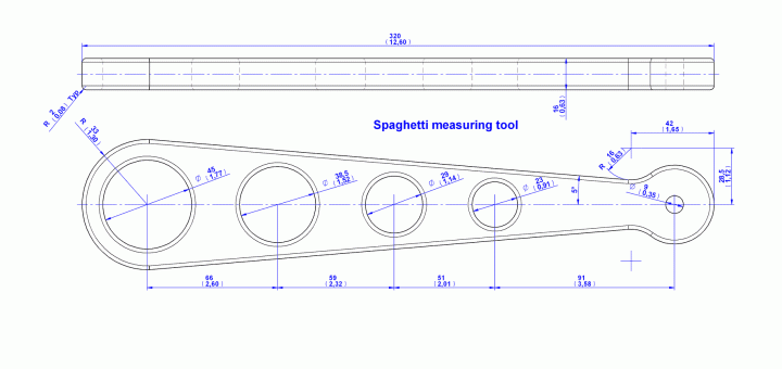 Spaghetti measuring tool - 2D Drawing