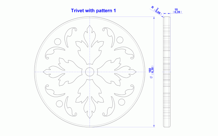 Trivet with pattern - Drawing