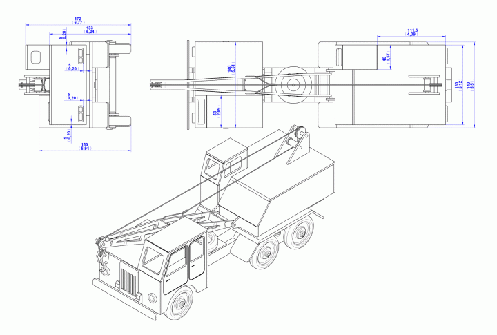 Truck crane model plan - Assembly drawings 2