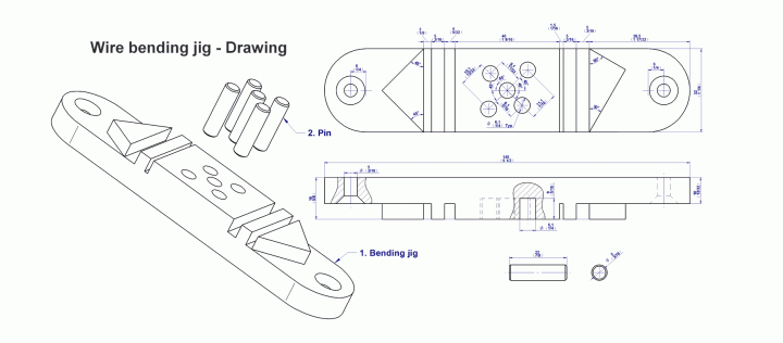 Wire Bending table mount jig - Drawing